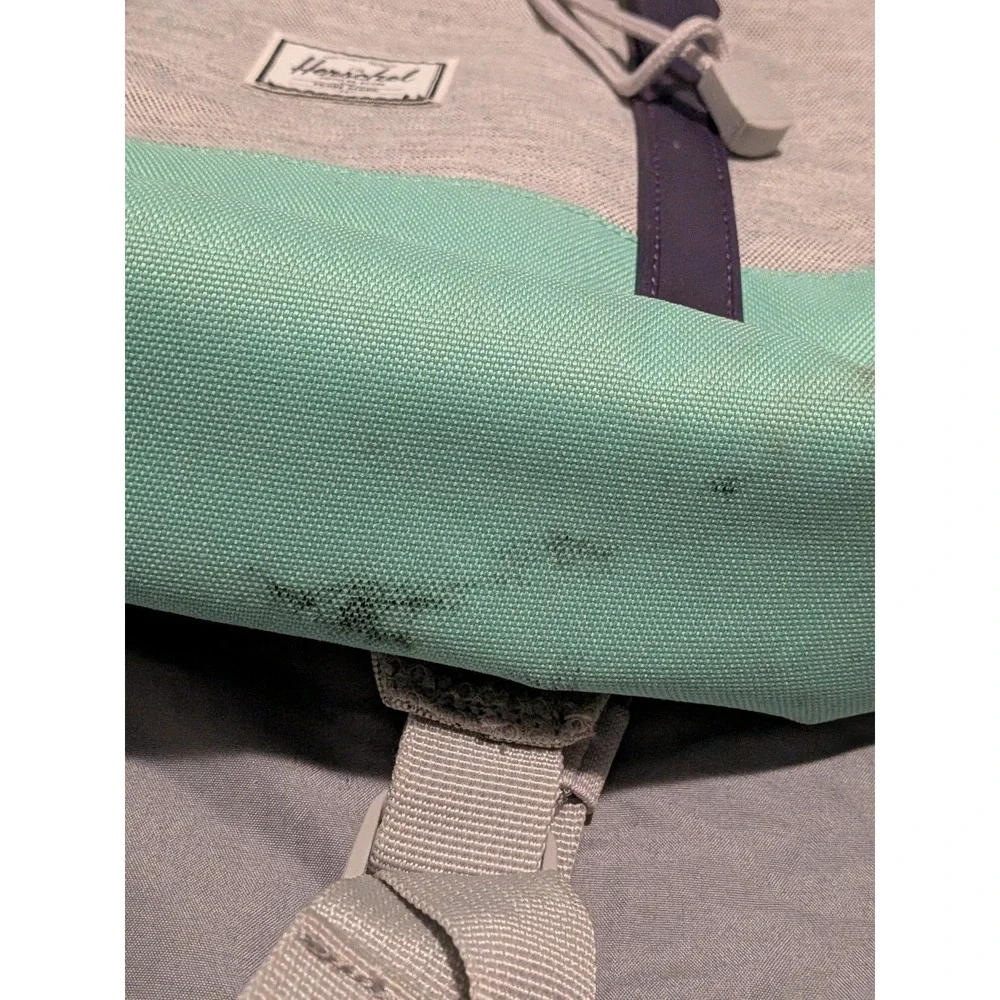 Herschel Little America Backpack - Gray & Teal - Black Straps 20L